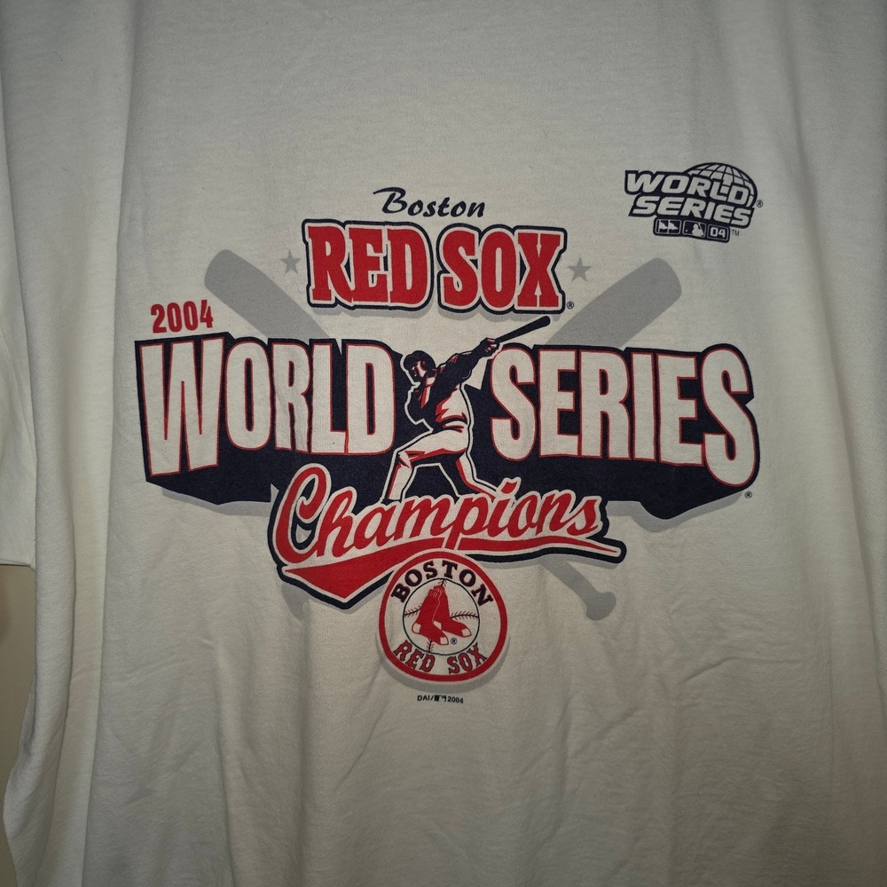 Vintage 2004 Boston Red Sox World Series Champions T-Shirt Anvil White Mens 2XL - Picture 3 of 6